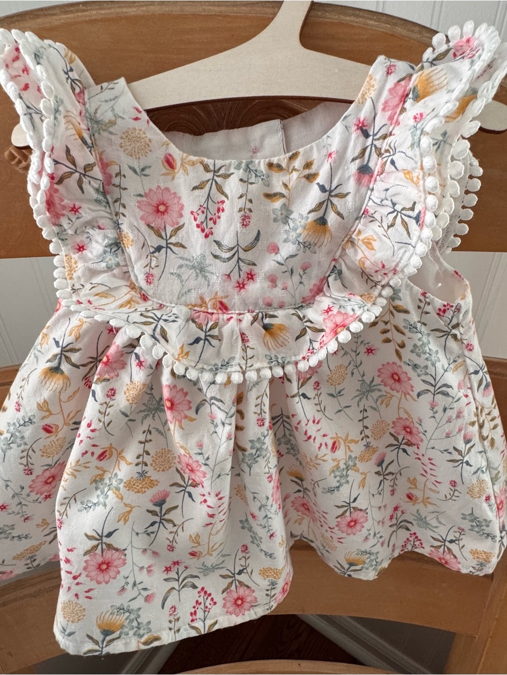 Tommy Bahama Cream Floral Baby Dress with Pink & Yellow Blooms